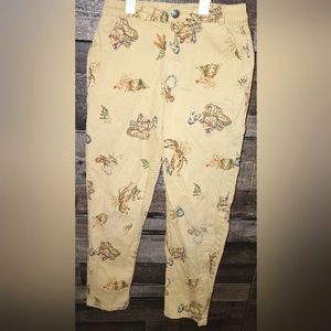 Kids khaki dinosaur print pants